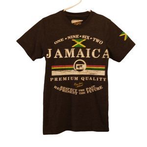 Life style jamaica tshirt mens S small black flag short sleeve vintage goods